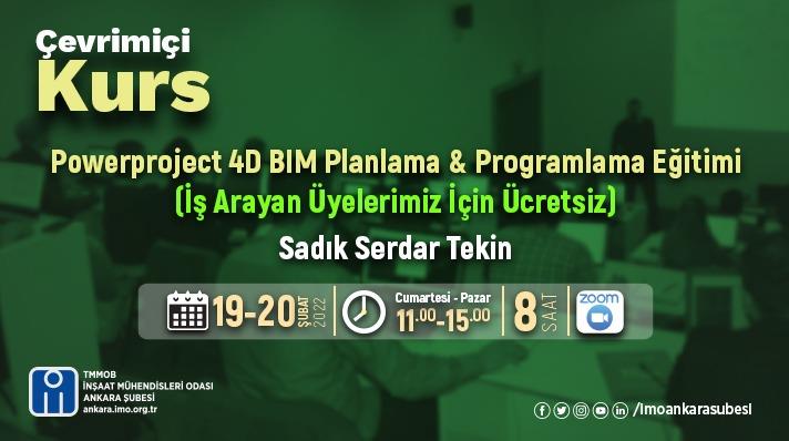 İş Arayan Üyelerimiz için Çevrimiçi Kurs: Powerproject 4D BIM Planlama & Programlama Eğitimi afişi