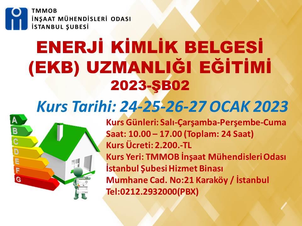 Enerji Kimlik Belgesi (EKB) Uzmanlığı Eğitimi 2023-ŞB02 afişi