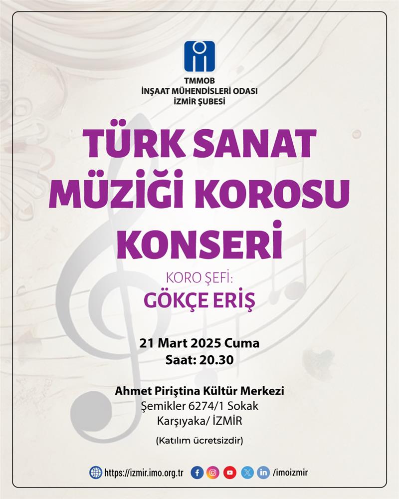 Türk Sanat Müziği Korosu Konseri afişi
