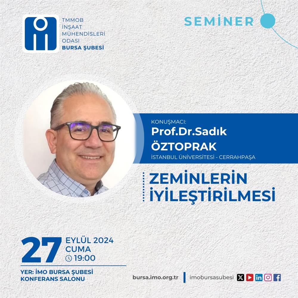 Zeminlerin İyileştirilmesi Semineri afişi