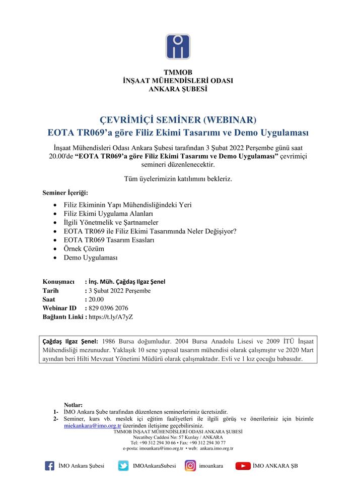 ÇEVRİMİÇİ SEMİNER: EOTA TR069’A GÖRE FİLİZ EKİMİ TASARIMI VE DEMO UYGULAMASI