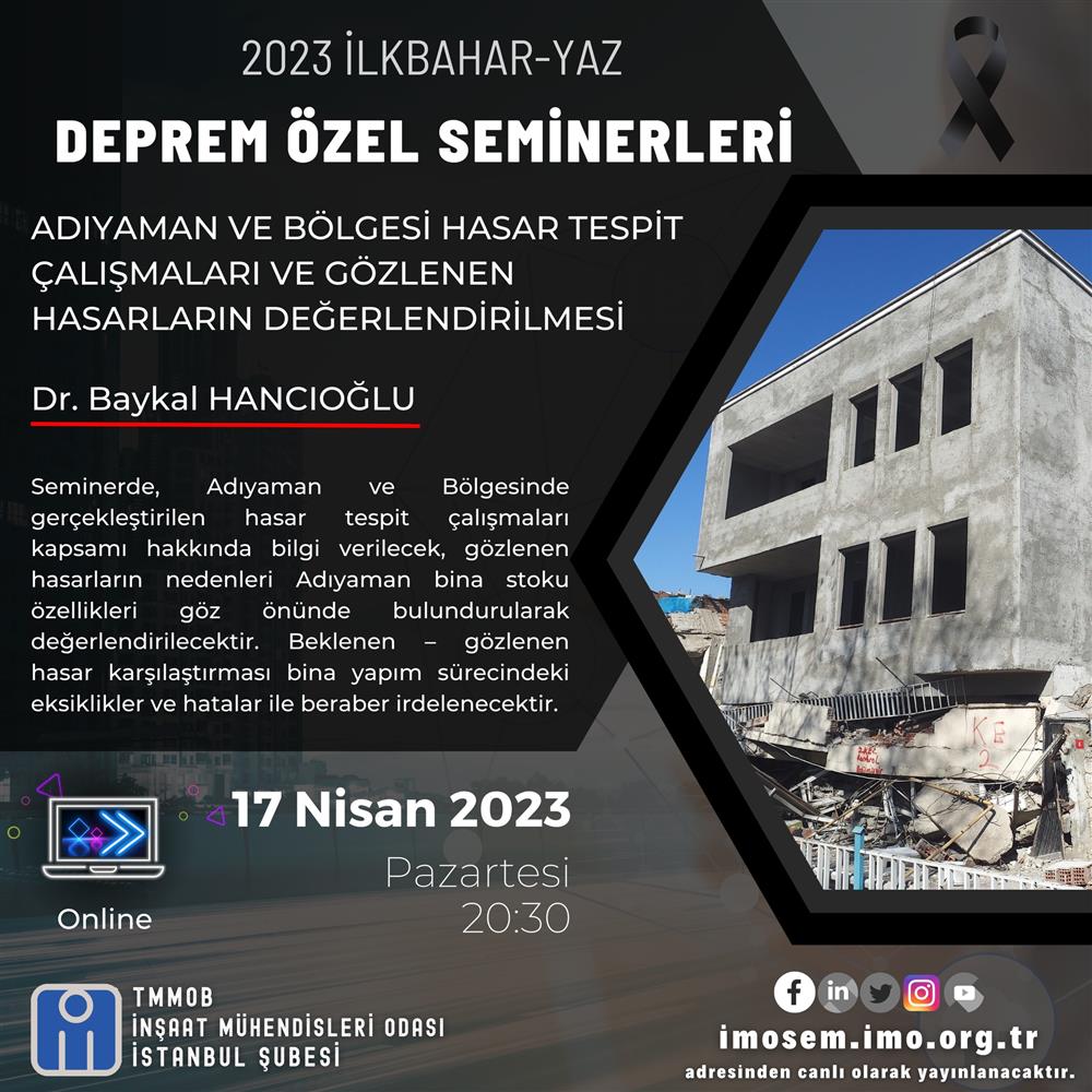 Deprem Özel Seminerleri Devam Ediyor! afişi