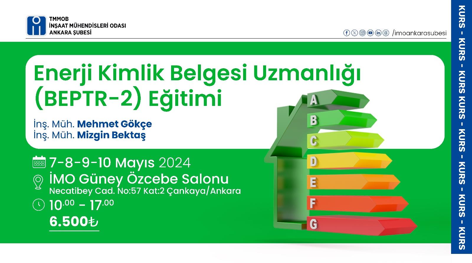 Enerji Kimlik Belgesi Uzmanlığı (BEPTR-2) Eğitimi afişi