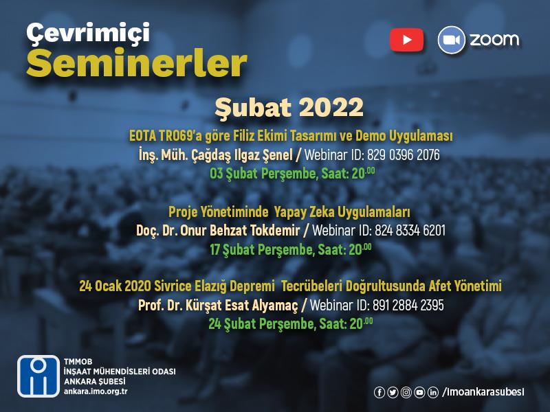 Şubat Ayı Çevrimiçi Perşembe Seminerleri afişi