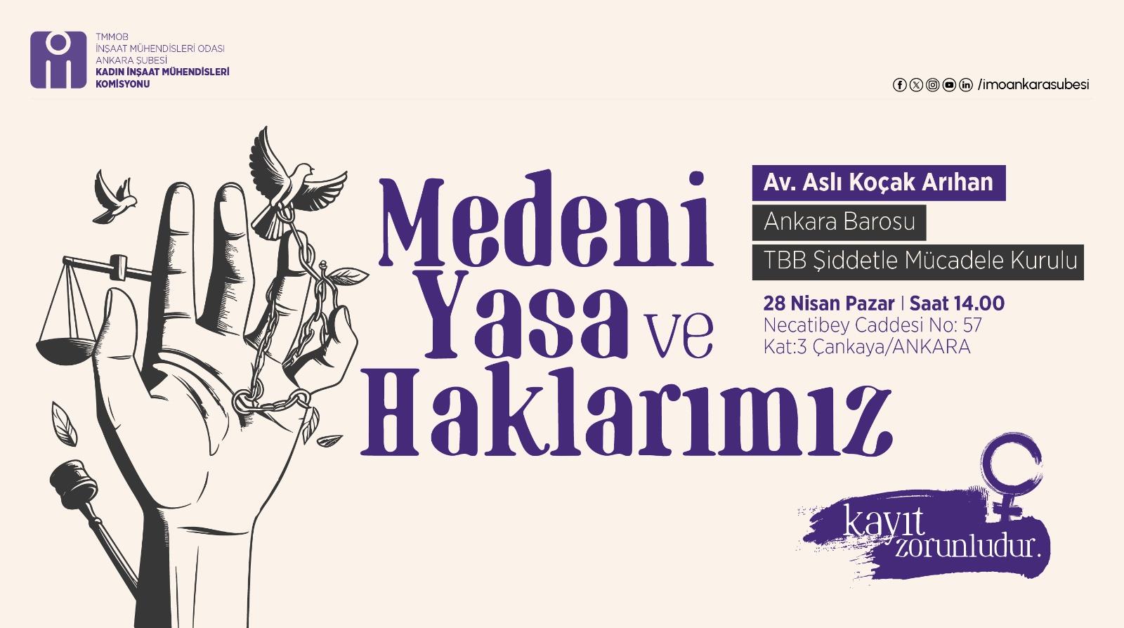 Medeni Yasa ve Haklarımız Söyleşisi afişi