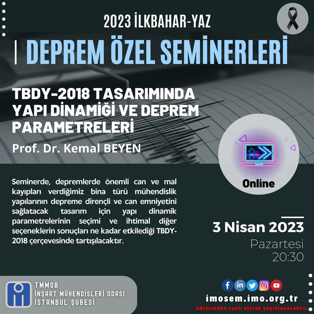 Deprem Özel Seminerleri Başlıyor ! afişi