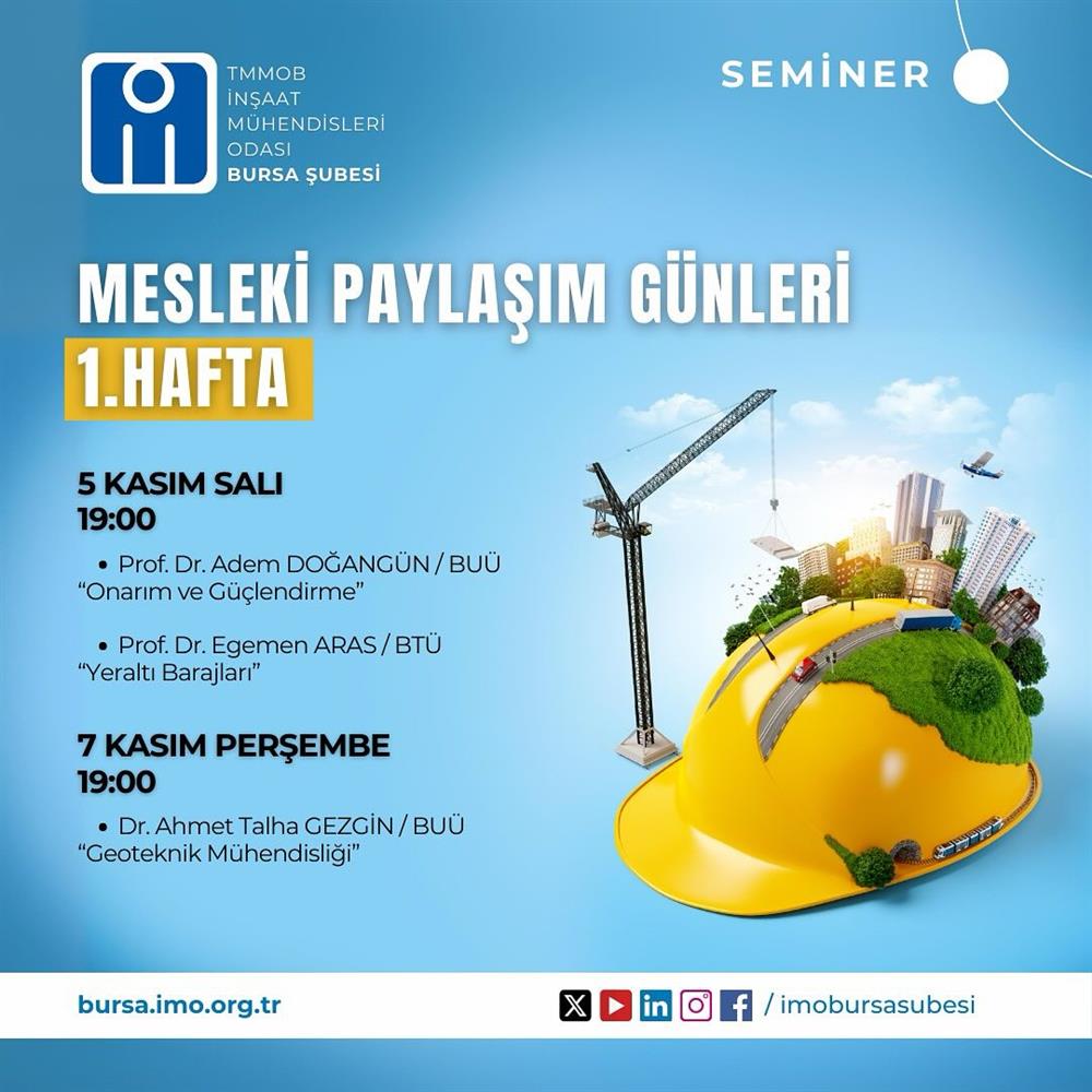 Mesleki Paylaşım Günleri 1. Hafta afişi