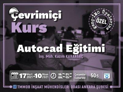 Autocad Çevrimiçi Eğitimi (Genç-İMO Üyelerine Özel afişi