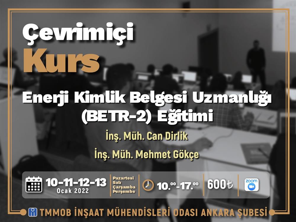 Enerji Kimlik Belgesi Uzmanlığı (Beptr-2) Eğitimi afişi