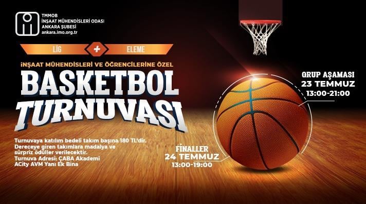 İMO Ankara Şubesi Basketbol Turnuvası’nda Buluşuyor afişi