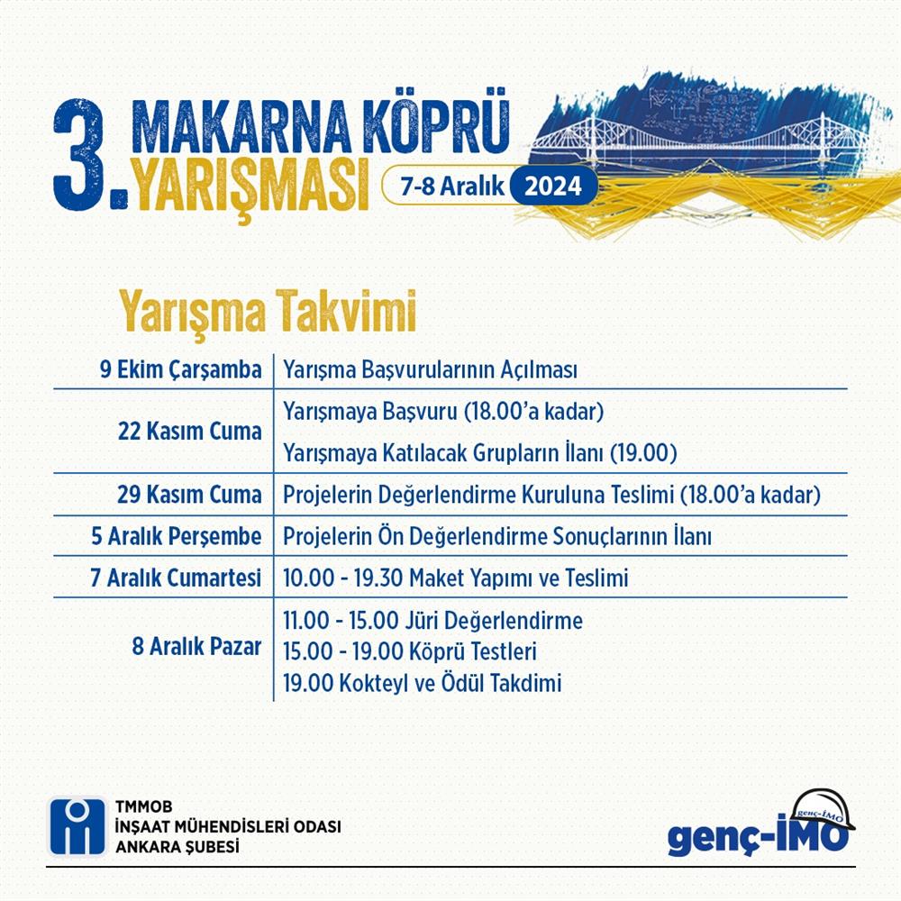 3. Makarna Köprü Yarışması Başvuruları Başladı
