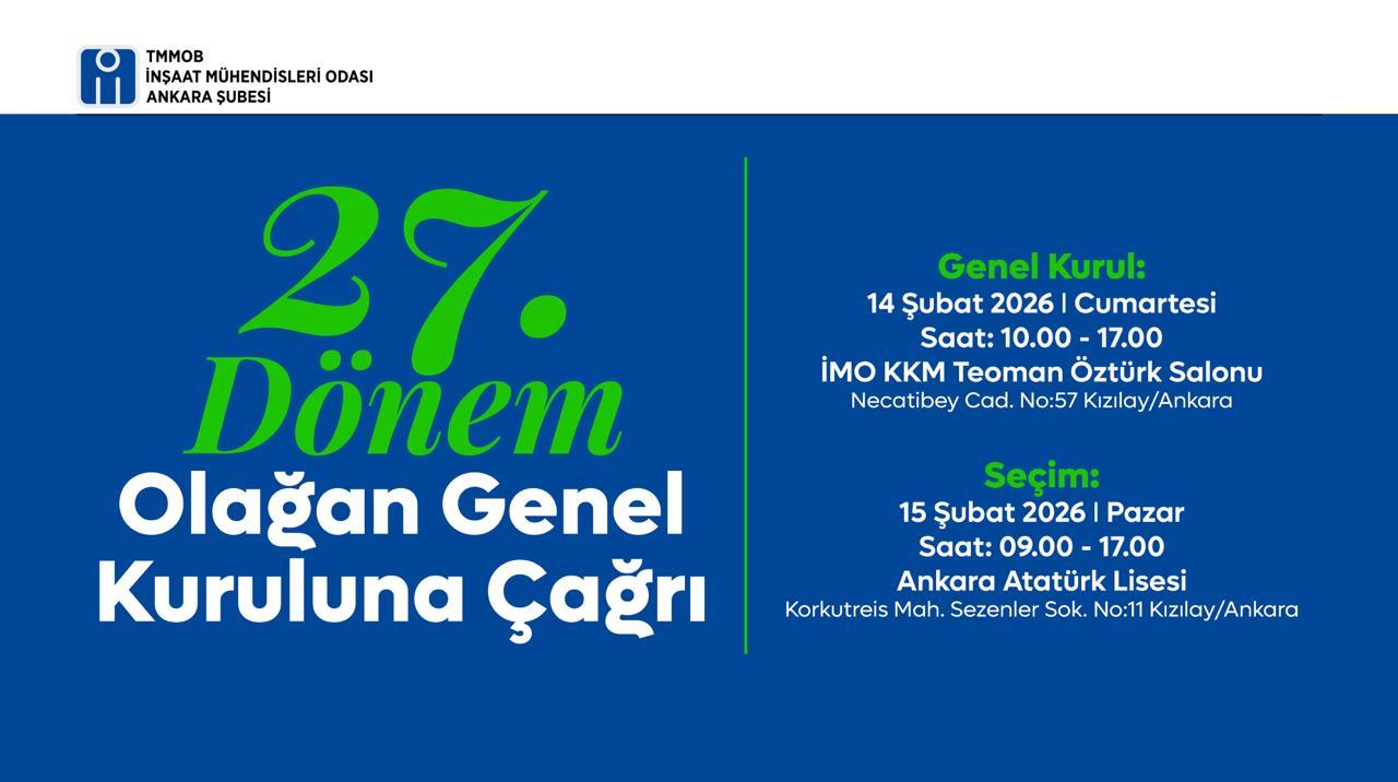 İMO Ankara Şubesi 27. Dönem Olağan Genel Kurulu afişi