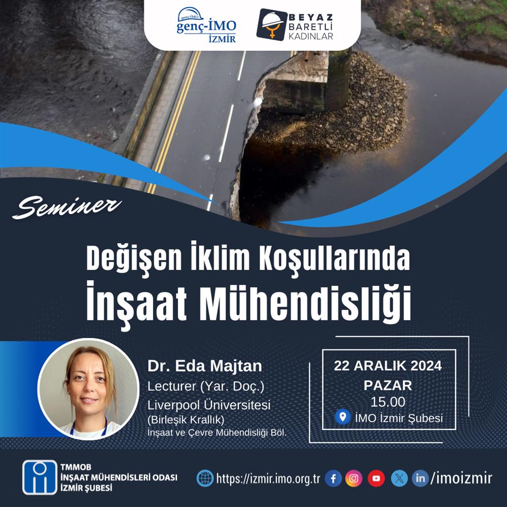 genç-İMO / BBK Seminer: Değişen İklim Koşullarında İnşaat Mühendisliği afişi