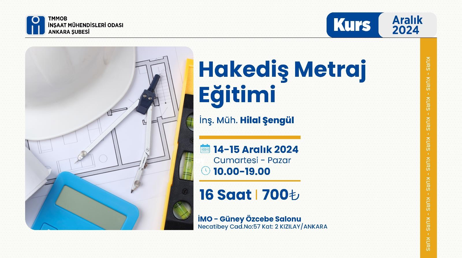 Hakediş Metraj Eğitimi afişi