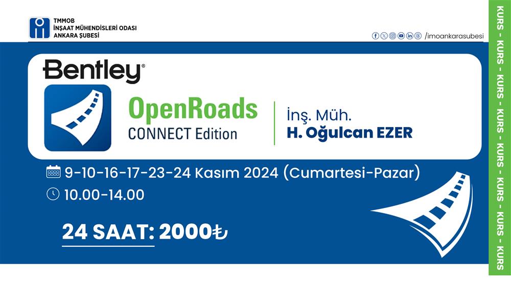 Kurs: BENTLEY OpenRoads Eğitimi afişi