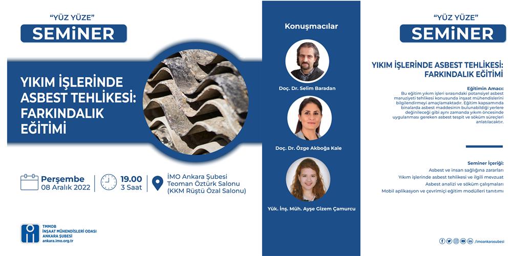 Yüz Yüze Seminer: Yıkım İşlerinde Asbest Tehlikesi: Farkındalık Eğitimi afişi
