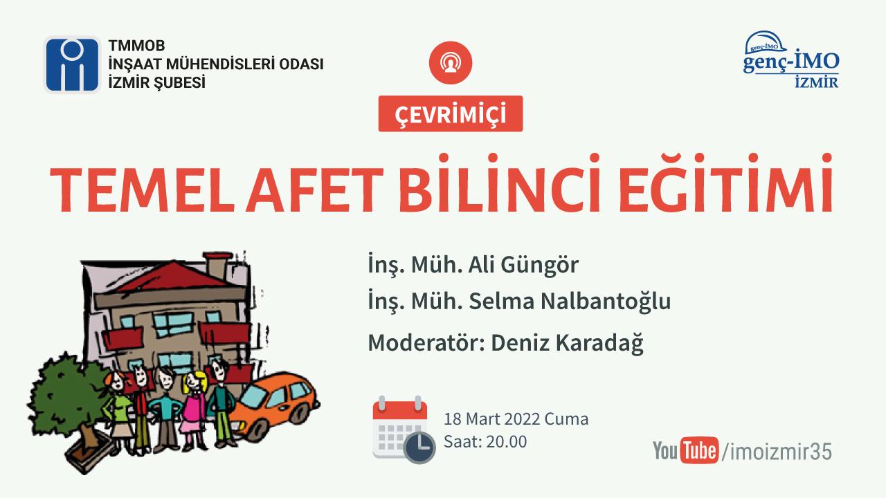 genç-İMO Çevrimiçi Temel Afet Bilinci Eğitimi afişi