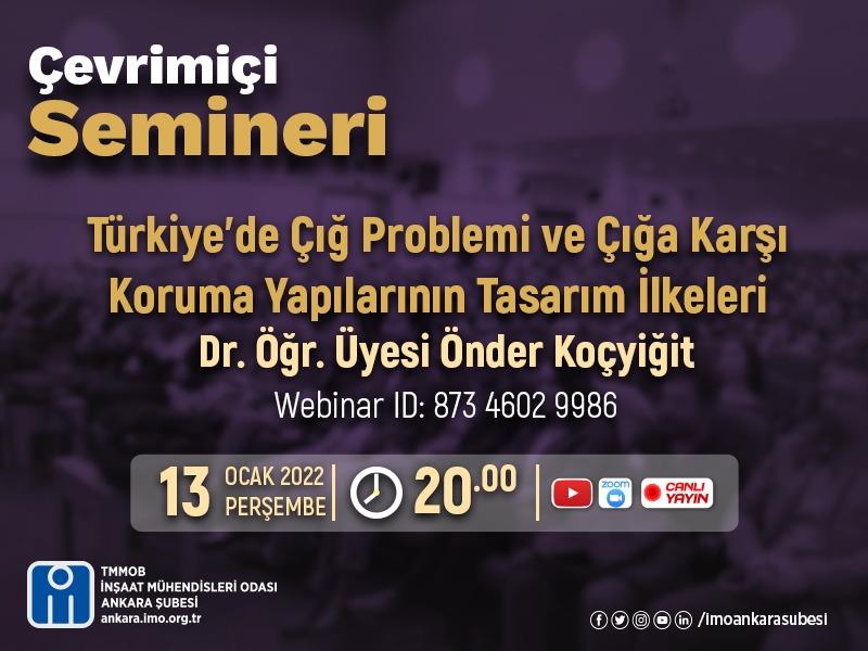Çevrimiçi Seminer: Türkiye’de Çığ Problemi ve Çığa Karşı Koruma Yapılarının Tasarım İlkeleri afişi