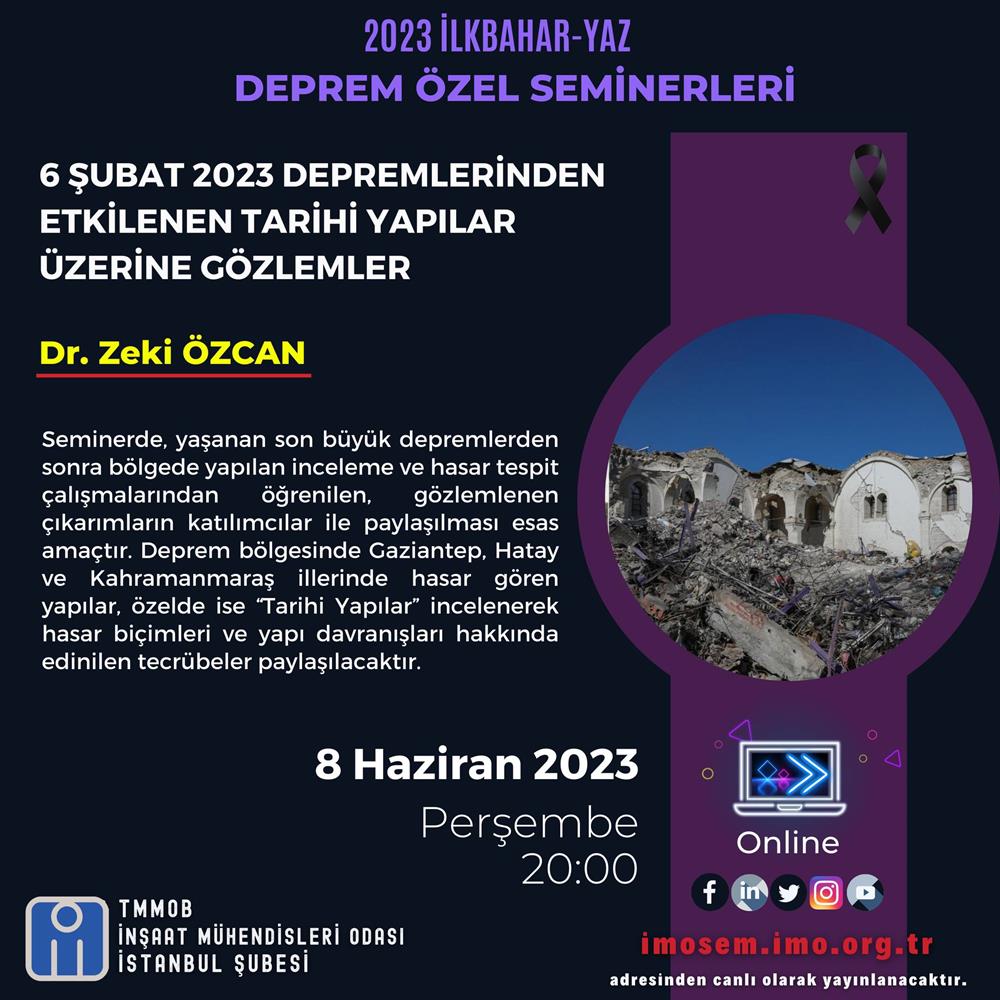 Deprem Özel Seminerleri Devam Ediyor ! afişi