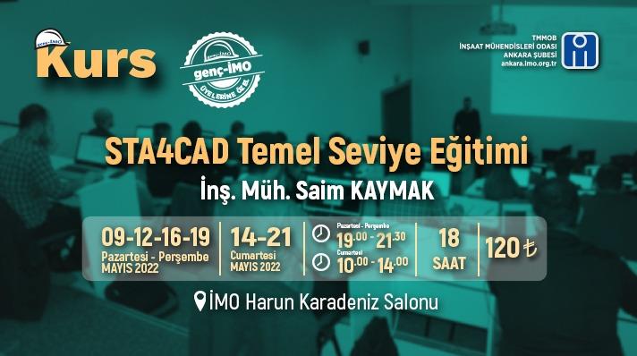 Kurs: Genç-İMO STA4CAD Temel Seviye Eğitimi afişi