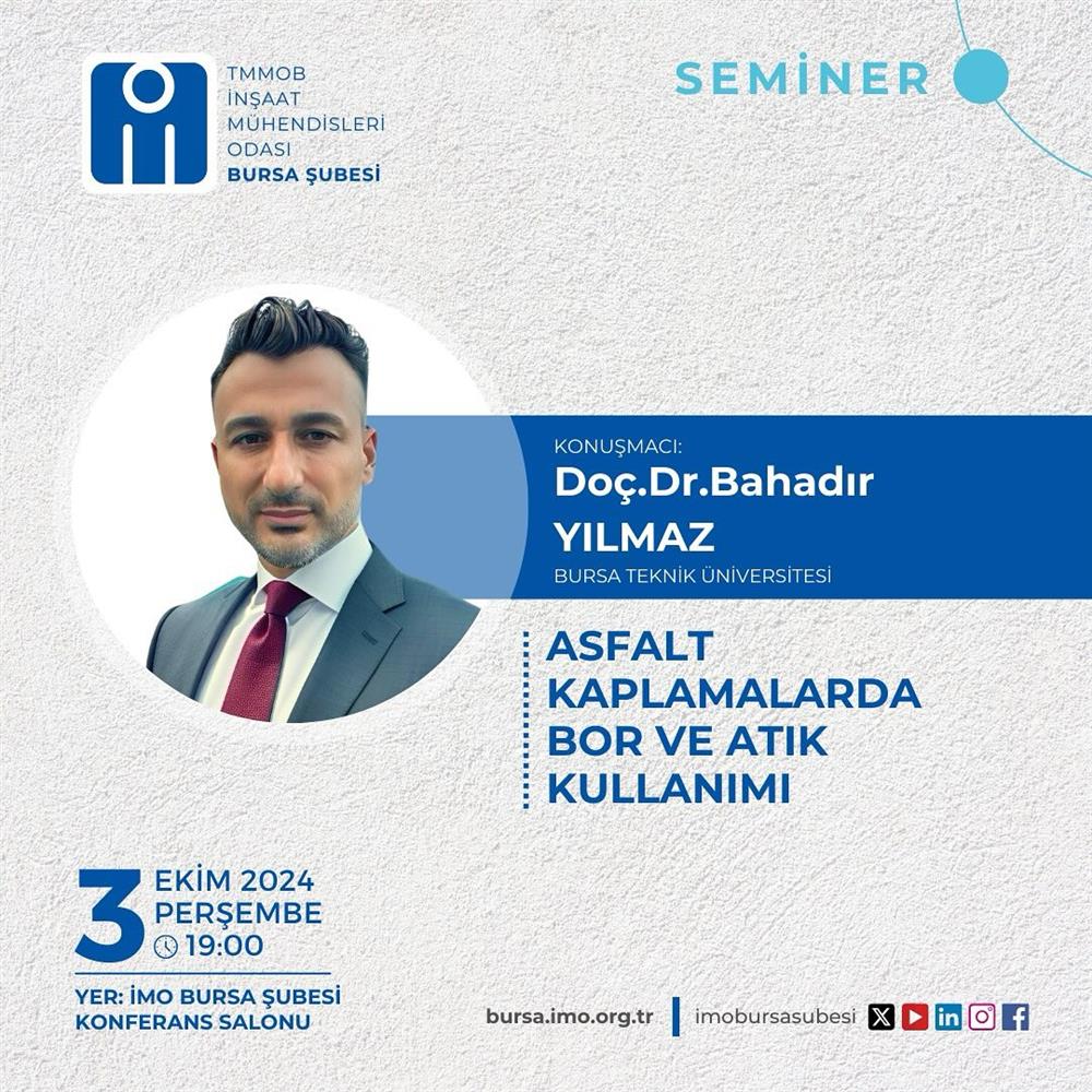 Asfalt Kaplamalarda Bor ve Atık Kullanımı Semineri afişi