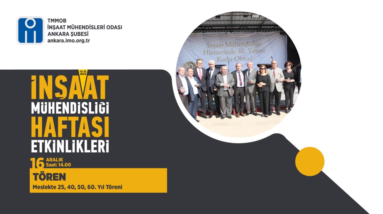 Meslekte 25, 40, 50, 60. Yıl Töreni afişi
