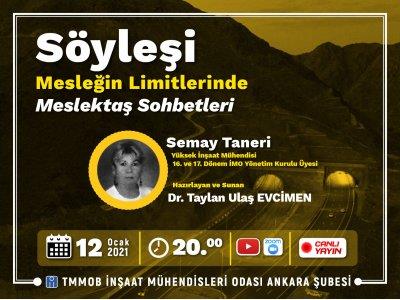 Çevrimiçi Söyleşi: Mesleğin Limitlerinde Meslektaş Sohbetleri-Semay Taneri afişi
