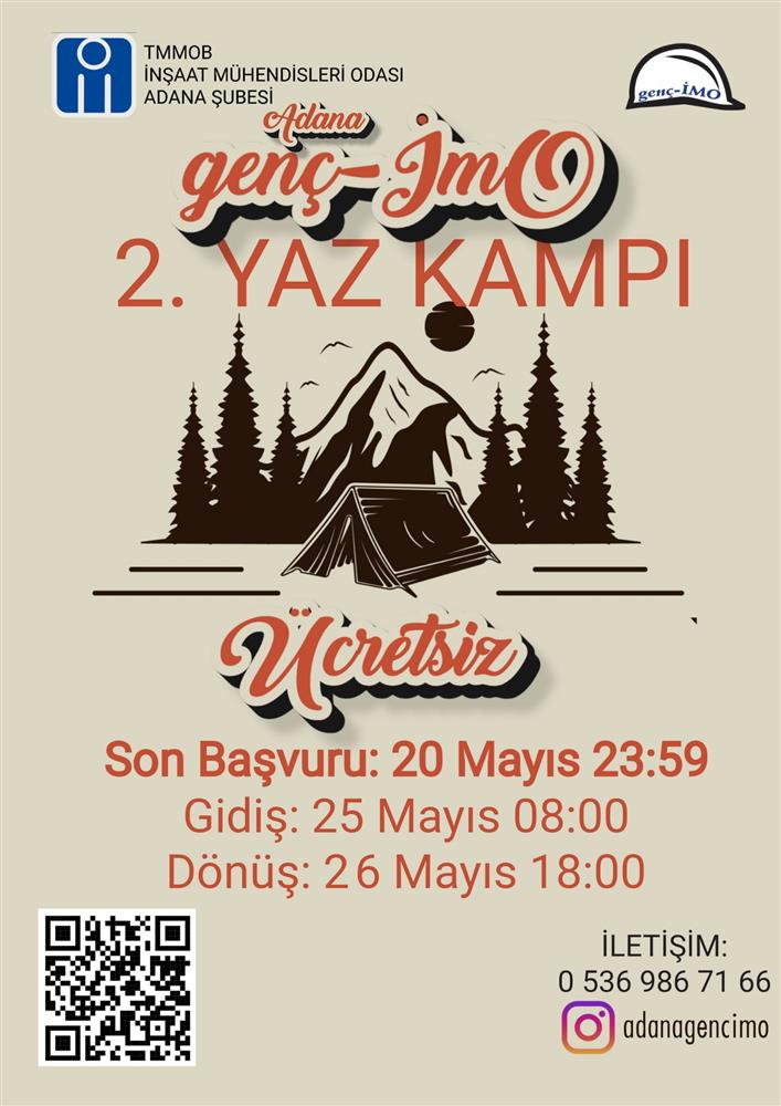 Adana genç-İMO 2.Yaz Kampı afişi