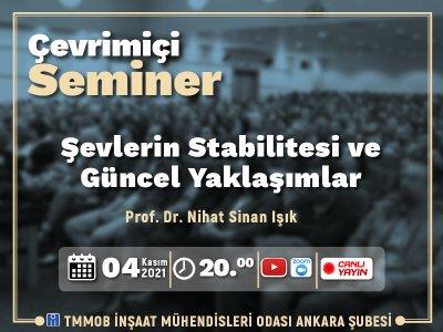 Çevrimiçi Seminer: Şevlerin Stabilitesi ve Güncel Yaklaşımlar afişi