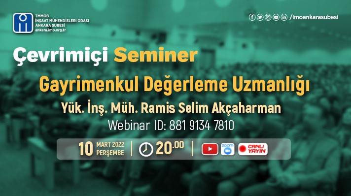 Çevrimiçi Seminer: Gayrimenkul Değerleme Uzmanlığı afişi
