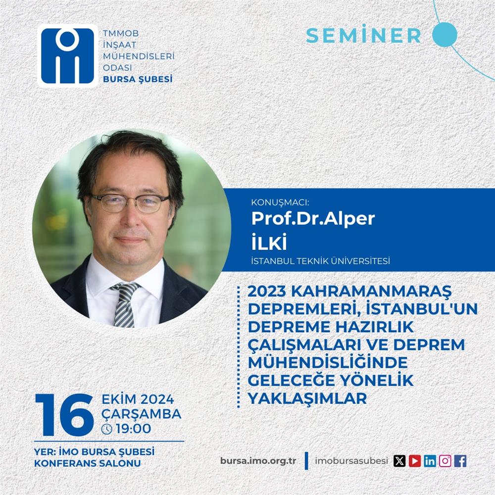 2023 Kahramanmaraş Depremleri, İstanbul’un Deprem Hazırlık Çalışmaları ve Deprem Mühendisliğinde Geleceğe Yönelik Yakınlaşmalar Semineri afişi