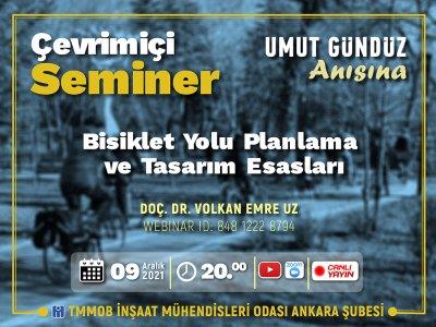 Çevrimiçi Seminer: Bisiklet Yolu Planlama ve Tasarım Esasları (Ankara) afişi
