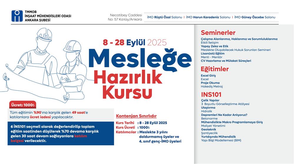 Mesleğe Hazırlık Kursu 2025